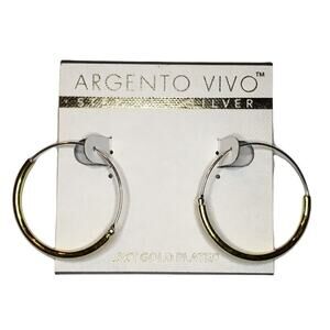 NWT Argento Vivo 24kt Gold Plated Two Toned Hoop Earrings